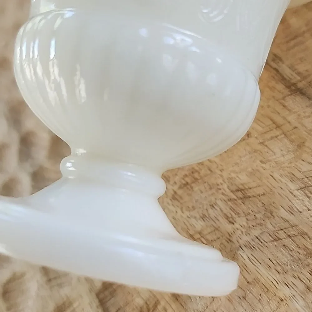 Vintage Milk Glass Akro Agate Mini Urn Shaped Custard Glass Coquette